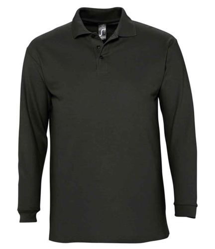 SOLS Winter II L/S Polo - Black - 3XL